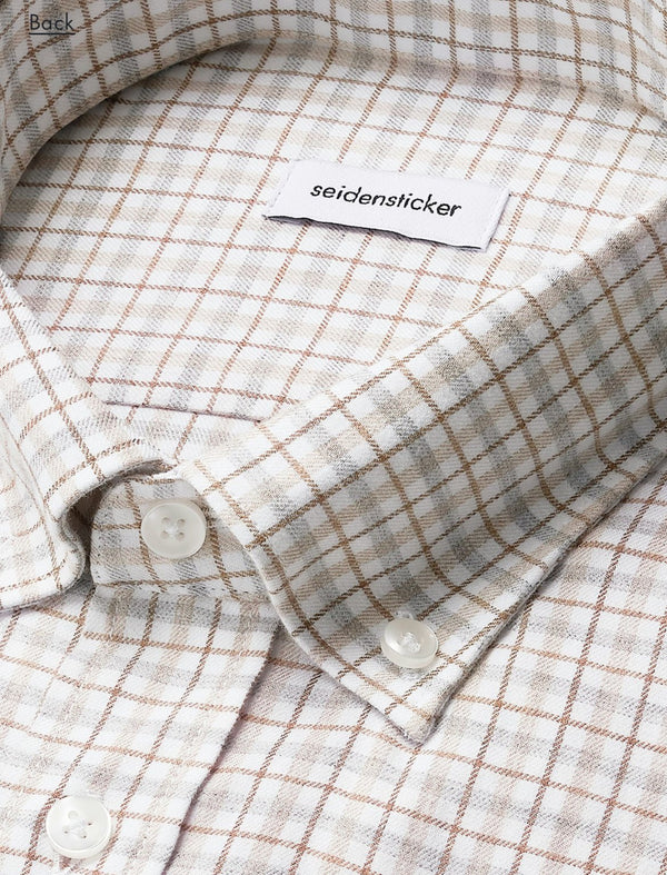 Seidensticker Slim Flannel Shirt – Beige Tern - Connoisseur - cph.dk