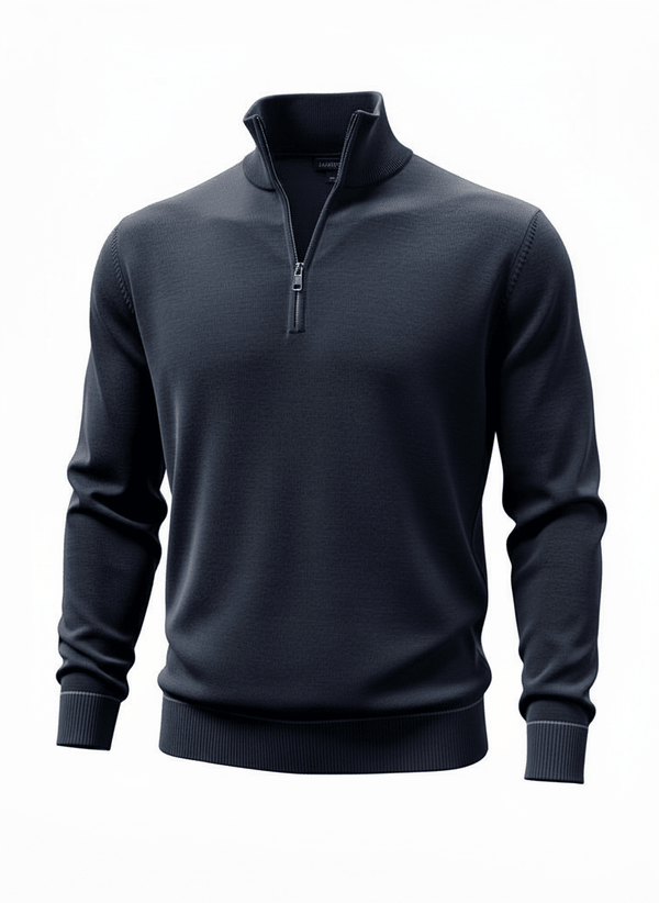 Navyblå 1/2 Zip Extrafine Merinould - Connoisseur - cph.dk