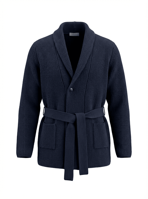 Strik Cardigan m/bælte i Uld / Cashmere - Connoisseur - cph.dk