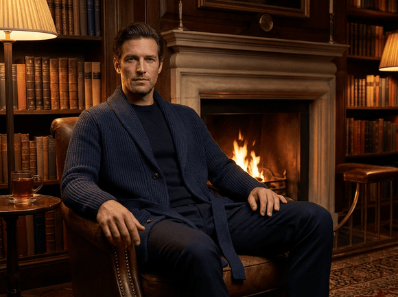 Strik Cardigan m/bælte i Uld / Cashmere - Connoisseur - cph.dk